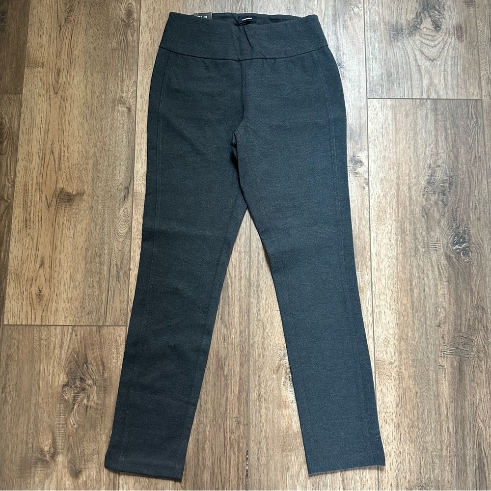 NWT! Express Ponte Knit Pants, Career Wear, Heathered Charcoal Gray, Stretch, XS